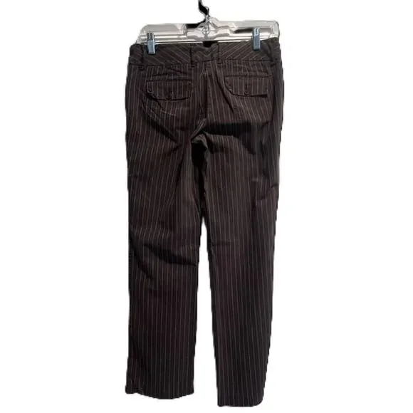 Loft Pants Womens Size 4 Brown with White and Orange Stripes - Picture 2 of 6